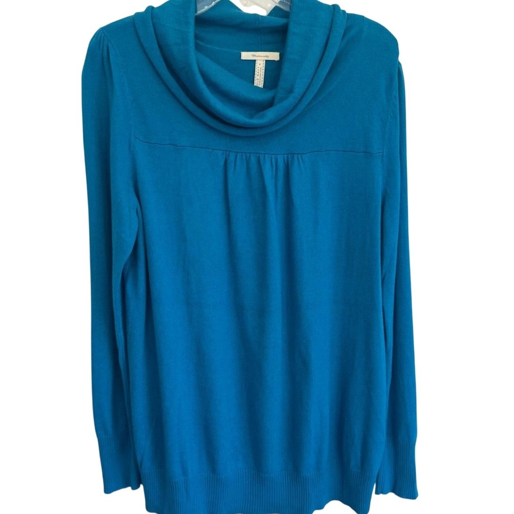 Old Navy Maternity Teal Blue Pullover Sweater Soft‎ Stretch Comfortable Sz Large